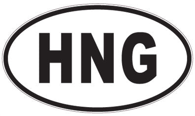 HNG - 3 Letter Initials Oval Magnet