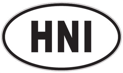 HNI - 3 Letter Initials Oval Magnet