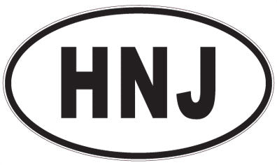 HNJ - 3 Letter Initials Oval Magnet