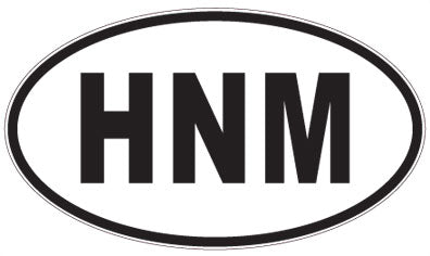 HNM - 3 Letter Initials Oval Magnet