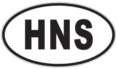 HNS - 3 Letter Initials Oval Sticker