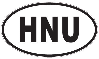 HNU - 3 Letter Initials Oval Magnet