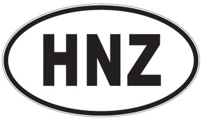 HNZ - 3 Letter Initials Oval Magnet