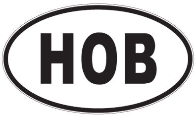 HOB - 3 Letter Initials Oval Sticker