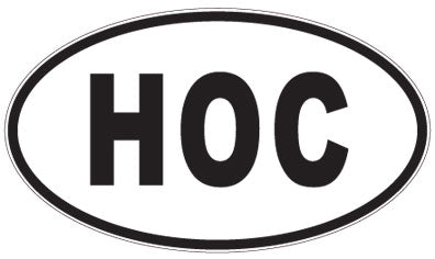 HOC - 3 Letter Initials Oval Magnet