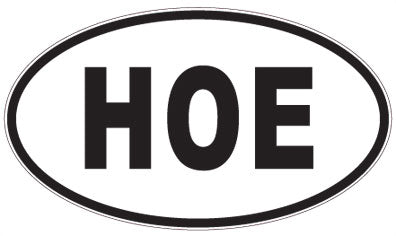 HOE - 3 Letter Initials Oval Magnet