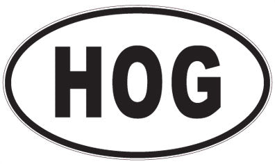HOG - 3 Letter Initials Oval Magnet