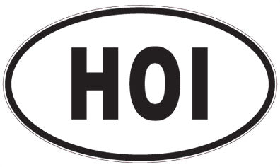 HOI - 3 Letter Initials Oval Sticker