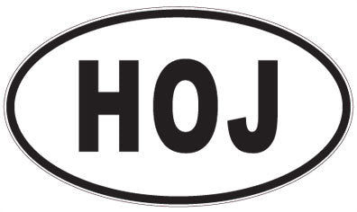 HOJ - 3 Letter Initials Oval Magnet