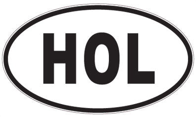 HOL - 3 Letter Initials Oval Sticker