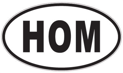 HOM - 3 Letter Initials Oval Magnet