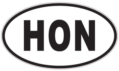 HON - 3 Letter Initials Oval Sticker