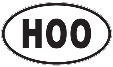 HOO - 3 Letter Initials Oval Magnet