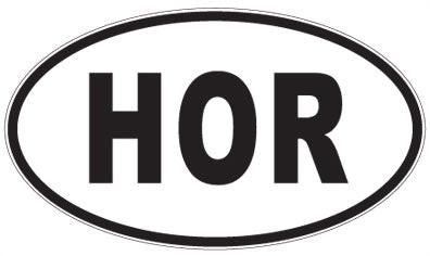 HOR - 3 Letter Initials Oval Sticker