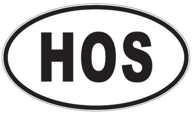 HOS - 3 Letter Initials Oval Sticker