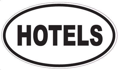 HOTELS - Oval Sticker