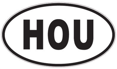HOU - 3 Letter Initials Oval Sticker