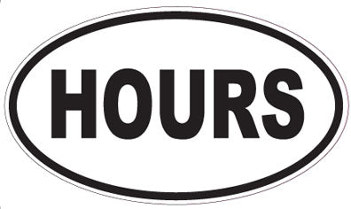 HOURS - Oval Magnet