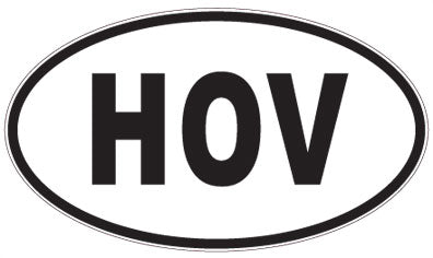 HOV - 3 Letter Initials Oval Magnet