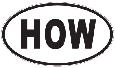 HOW - 3 Letter Initials Oval Sticker