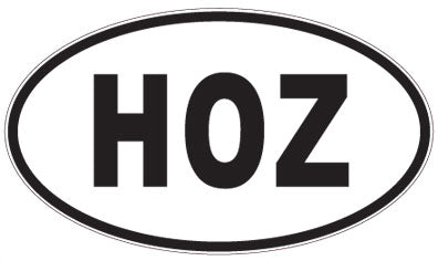 HOZ - 3 Letter Initials Oval Sticker