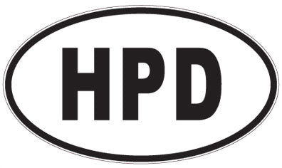 HPD - 3 Letter Initials Oval Sticker