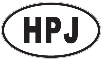 HPJ - 3 Letter Initials Oval Sticker