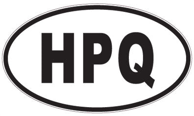 HPQ - 3 Letter Initials Oval Sticker