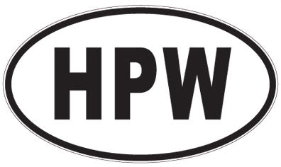 HPW - 3 Letter Initials Oval Sticker