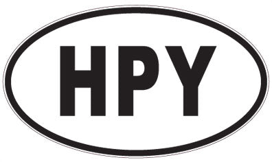 HPY - 3 Letter Initials Oval Sticker
