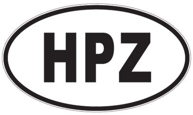 HPZ - 3 Letter Initials Oval Sticker