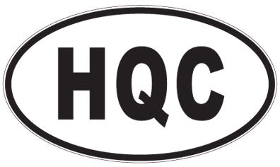 HQC - 3 Letter Initials Oval Sticker