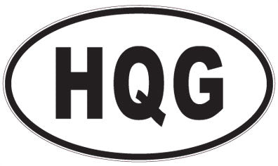 HQG - 3 Letter Initials Oval Magnet