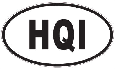 HQI - 3 Letter Initials Oval Sticker