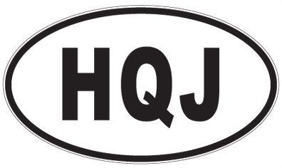 HQJ - 3 Letter Initials Oval Magnet