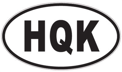 HQK - 3 Letter Initials Oval Magnet
