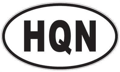 HQN - 3 Letter Initials Oval Magnet