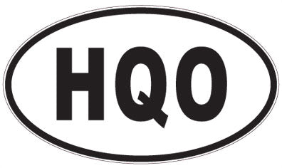 HQO - 3 Letter Initials Oval Magnet