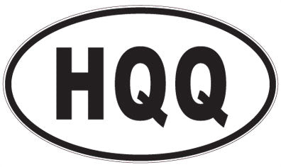 HQQ - 3 Letter Initials Oval Magnet