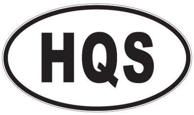 HQS - 3 Letter Initials Oval Sticker