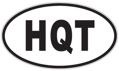 HQT - 3 Letter Initials Oval Magnet