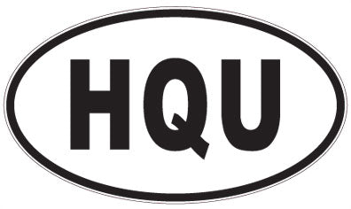 HQU - 3 Letter Initials Oval Magnet