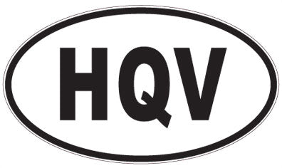 HQV - 3 Letter Initials Oval Magnet