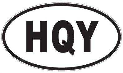 HQY - 3 Letter Initials Oval Magnet