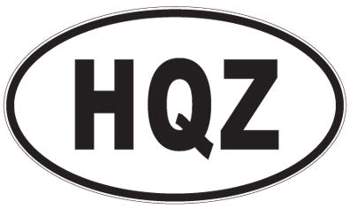 HQZ - 3 Letter Initials Oval Magnet