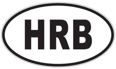 HRB - 3 Letter Initials Oval Magnet