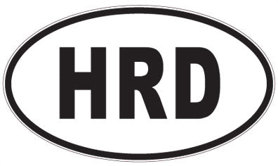HRD - 3 Letter Initials Oval Sticker