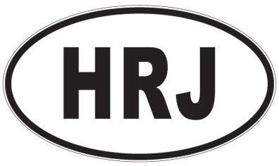 HRJ - 3 Letter Initials Oval Sticker