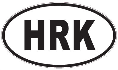 HRK - 3 Letter Initials Oval Sticker