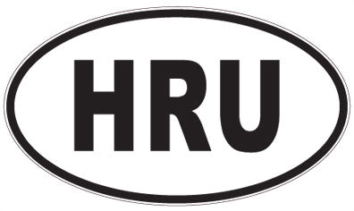HRU - 3 Letter Initials Oval Sticker